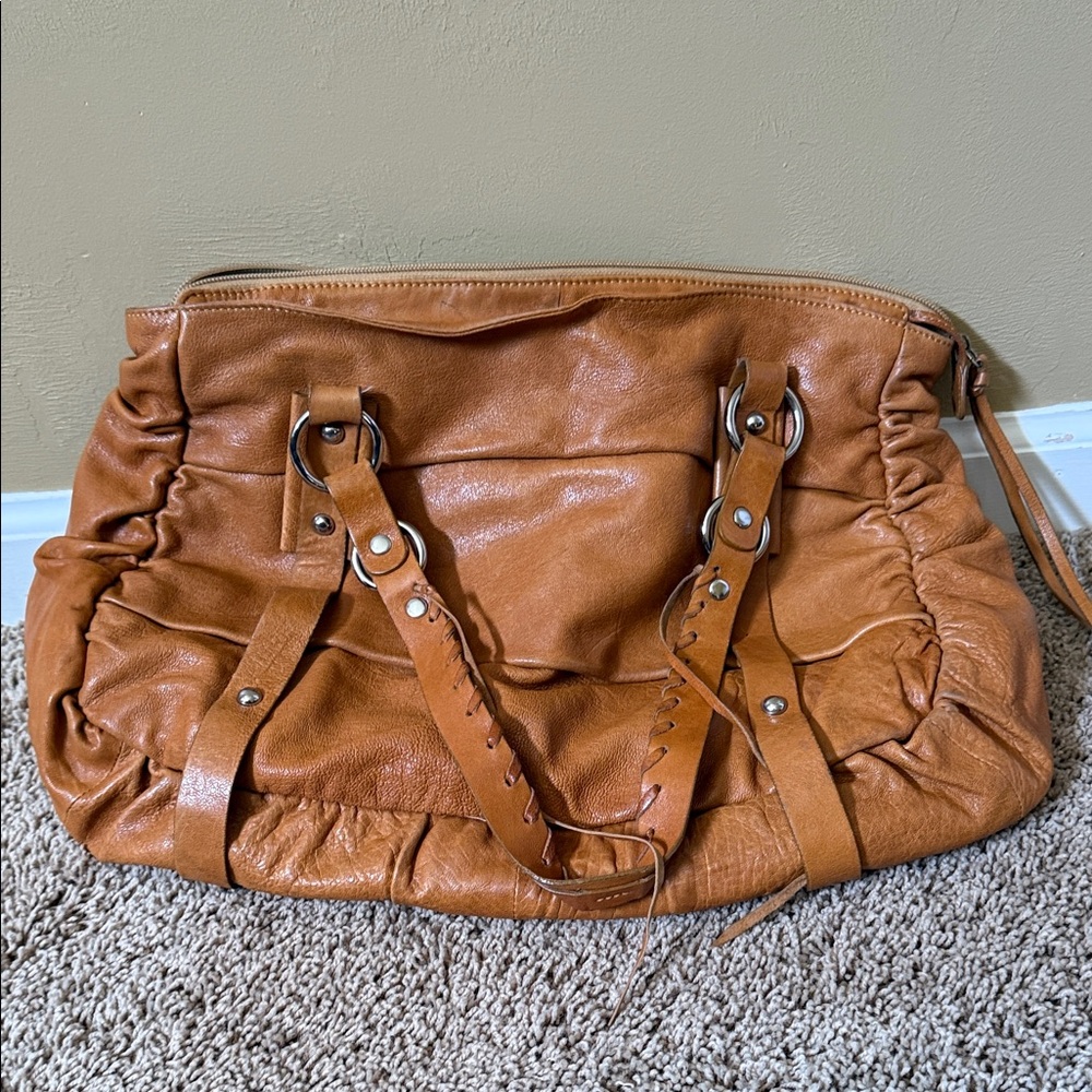 Chocolat Blu Tan Leather Shoulder Bag